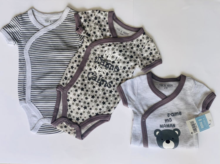 Picture of IK1180- COTON 3 PACK GROWS / BODYSUITS